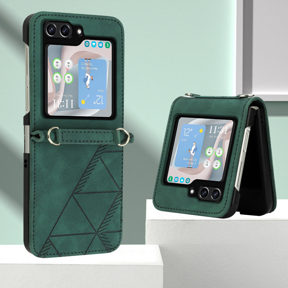 YB Imprinting Series-1 for Samsung Galaxy Z Flip5 5G PU Leather Phone Case Imprinted Phone Protective Cover YB Imprinting Series-1 for Samsung Galaxy Z Flip5 5G PU Leather Phone Case Imprinted Phone Protective Cover